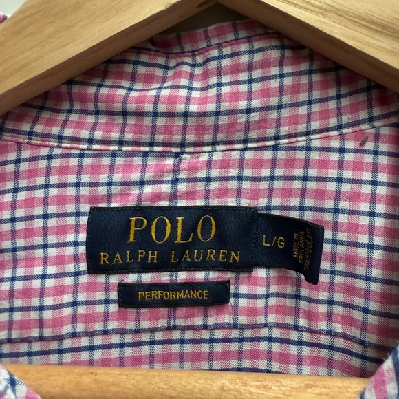 Ralph Lauren Red and Blue Checkered Casual Button Down Shirt - Picture 2 of 3